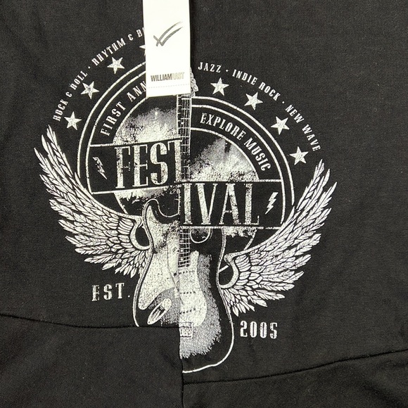 William Rast Black & White Offset Graphic Sweatshirt Tee Juniors Size XS - Picture 3 of 7